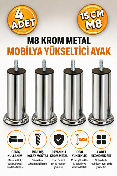 Badem10 Βάση επίπλων - Μεταλλικό κρεβάτι και πόδι καναπέ από χρώμιο, μοντέλο ...