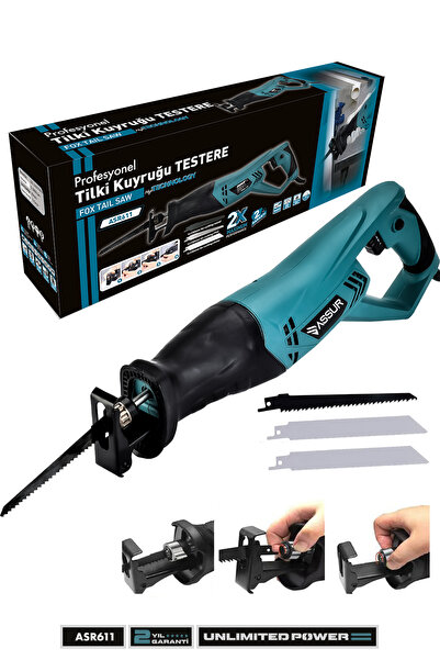 ASSUR 750 WATT BAKIR SARGILI 6 KADEME 3 BIÇAKLI DEVİR AYARLI TİLKİ KUYRUĞU TE...