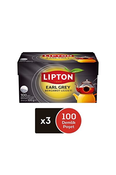 Lipton Earl Grey Demlik Poşet Çay Bergamotlu 3.2 G X 100 Adet X 3 Paket