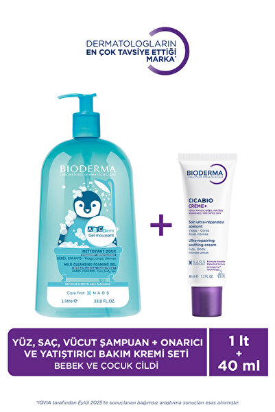Bioderma Onarıcı, Yatıştırıcı Bakım Kremi & Bebek ve Çocuk 1 Lt Yüz, Saç, Vüc...