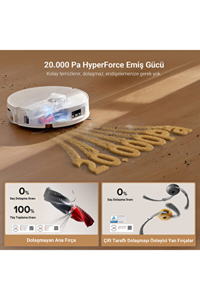 Roborock Qrevo Curv 2 Flow Akıllı Robot Süpürge 20.000 Pa - Beyaz