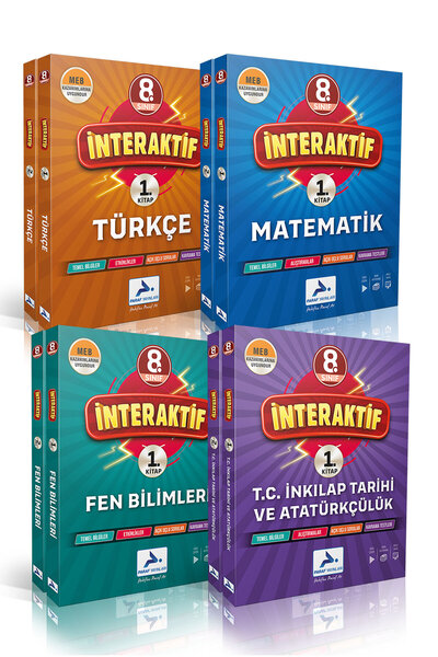 paraf yayınları 8. Sınıf 4'lü İnteraktif Soru Kütüphanesi Seti