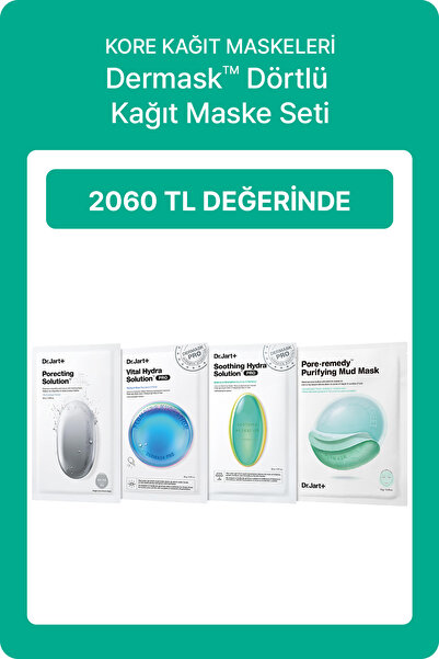 Dr.Jart+ Dermask 4'lü Kağıt Maske Seti | Nemlendirici, Yatıştırıcı, Sıkılaştı...