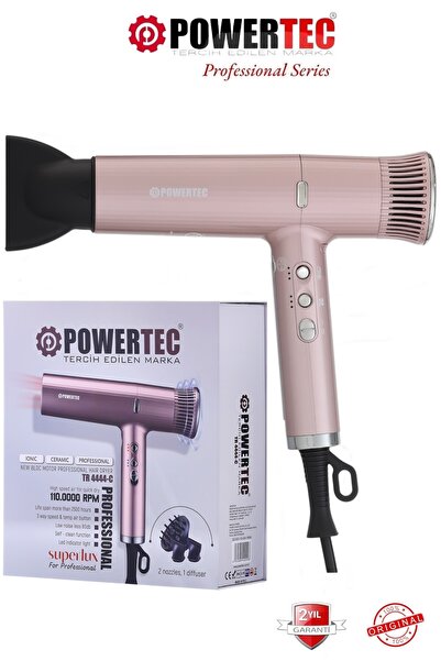 POWERTEC TR-4444 Süperlux Ionıc Supersonic Saç Kurutma ve Fön Makinesi Rose