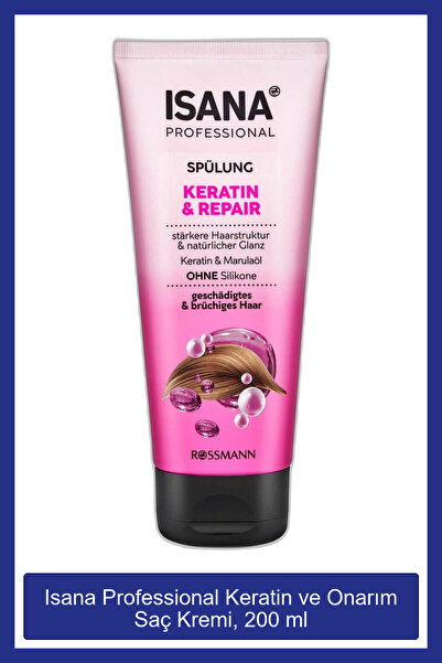 Isana Professional Professional Keratin ve Onarım Saç Kremi, 200 ml