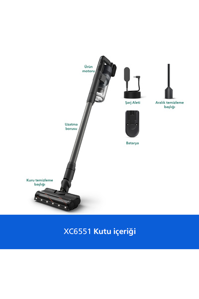 Philips 6000 Serisi Kablosuz Dikey Süpürge, PowerCyclone 11, XC6551/01