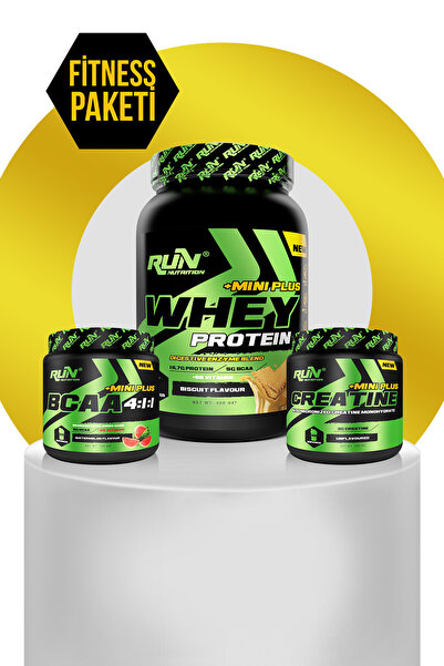 Run Nutrition Fitness MİNİ Paketi - Whey Mini Plus Bisküvi, Bcaa Karpuz, Crea...