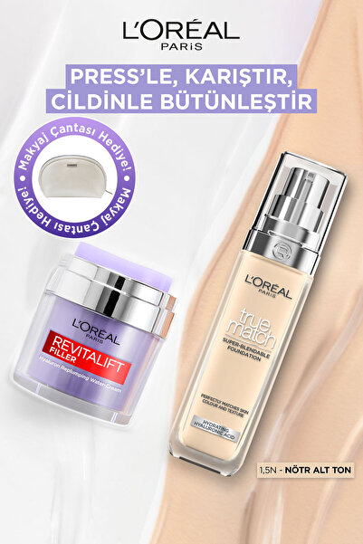 L'Oreal Paris Revitalift Filler Pressed Jar Nemlendirici Krem + True Match Ba...