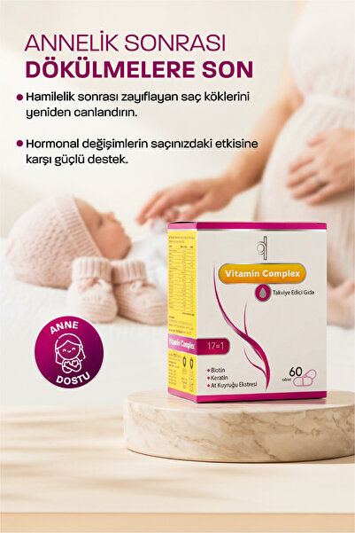 Quality Life Saç Vitamini - Biotin Tablet B Complex - Saç ve Tırnak İçin Saç Dökülmesine Karşı Vitamin 60 Tablet