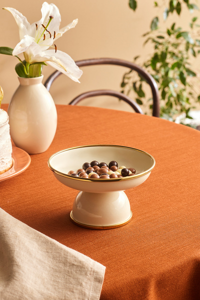 Karaca Βάση παρουσίασης Viyan με εμαγιέ πόδια, χρυσό 14 εκ.