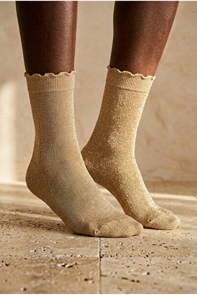 Katia&Bony Γυναικείες κάλτσες λάμψης χρυσές