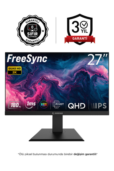 Rampage MIRACLE MC27RQ180 27 180Hz 1ms Fast IPS QHD 2K HDR Freesync Pivot PC ...