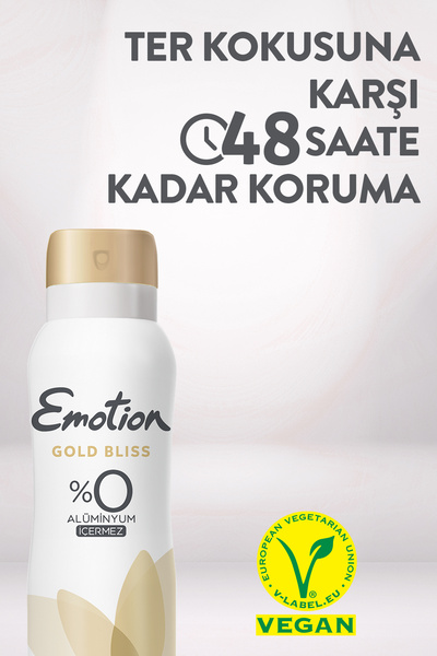 Emotion Gold Bliss Kadın Alüminyumsuz Vegan Deodorant 6x200 Ml Hızlı Kurur, Leke Bırakmaz