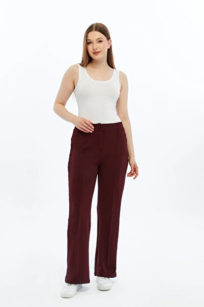 Maison La Femme Γυναικείο παντελόνι μεγάλου μεγέθους με ρίγες Palazzo.