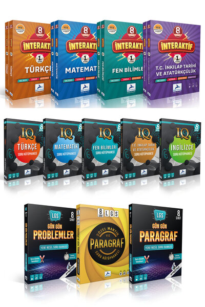 paraf yayınları 8. Sınıf İnteraktif Soru Kütüphanesi +IQ Soru Kütüphanesi +Gü...