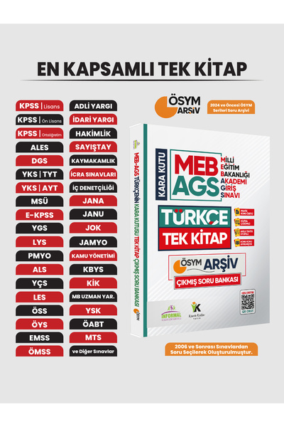 Karakutu Yayınları MEB AGS Türkçenin Kara Kutusu TEK KİTAP En Kapsamlı ÖSYM Ç...