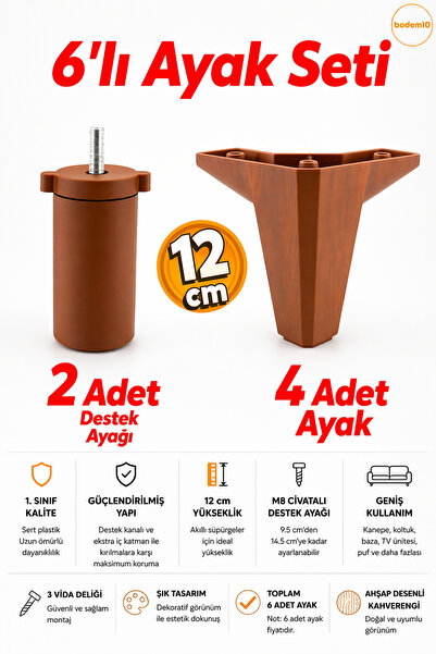 Badem10 Cedar Σετ 6 Έπιπλα Μονάδα τηλεόρασης Καναπές-Κρεβάτι Πολυθρόνα Καναπέ...