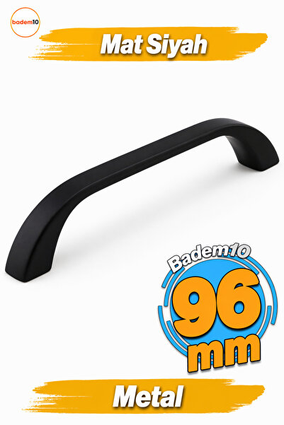 Badem10 Göksu 96 Mm Siyah Metal Mobilya Mutfak Çekmece Dolap Dolabı 9.6 Cm Ku...