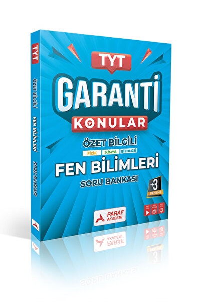 paraf yayınları TYT GARANTİ KONULAR ÖZET BİLGİLİ FEN BİLİMLERİ SORU BANKASI
