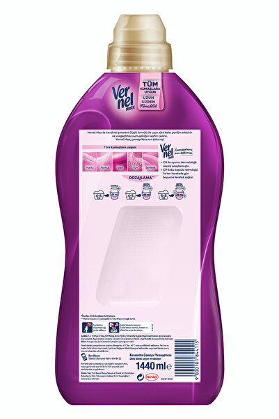 Vernel Max Konsantre Çamaşır Yumuşatıcısı 1440ml (60 YIKAMA) Orkide X4 ADET