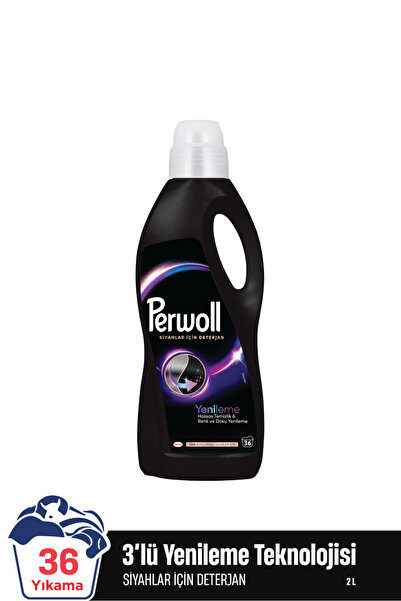 Perwoll Çamaşır Deterjanı Hassas Temizlik, Renk Ve Doku Yenileme Siyahlar İçin 2L X3 Adet