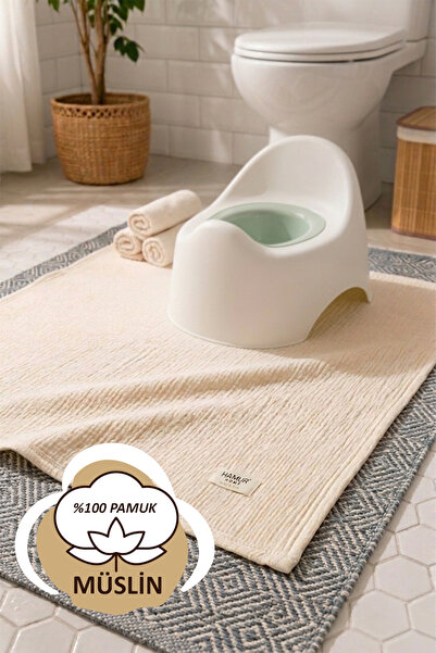 HAMUR Müslin %100 Pamuk Emici Sıvı Geçirmez Bebek Çocuk Banyo Klozet Lazımlık...