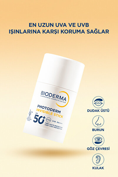 Bioderma Photoderm Invisible Stick SPF50+ Antioksidan UV Koruma İçeren Hassas&Tüm Ciltler Güneş Kremi 15gr