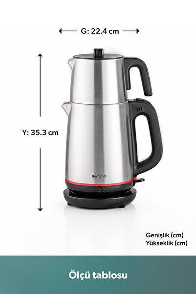 HOMEND Royaltea 1711h Inox Çay Makinesi Siyah