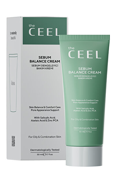 The Ceel Akneye Eğilimli ve Yağlı Ciltler İçin Akne Bakım Kremi Salisilik Asit +Zinc PCA + Azelaik Asit 50 ml