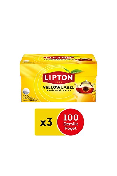 Lipton Yellow Label Demlik Poşet Çay 100'lü 3 Paket (300 Adet)
