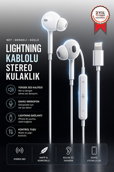 Torima Kablolu Kulaklık Iphone Lightning Girişli Kulak İçi Kulaklık TRM POP-UP