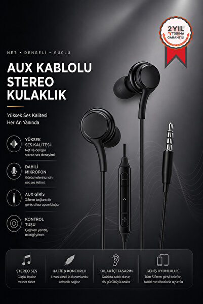 Torima Kablolu Kulaklık Jack Girişli Kulak İçi Kulaklık S10 Siyah