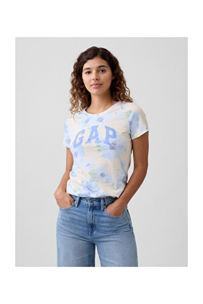 GAP Γυναικείο T-Shirt, Μέγεθος M, Μπλε Φλοράλ, 100% Βαμβάκι