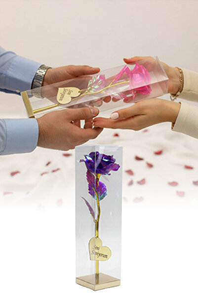 omilife Sonsuzluk Gülü Seni Seviyorum Yazılı Kutulu Romantik Sevgiliye Hediye