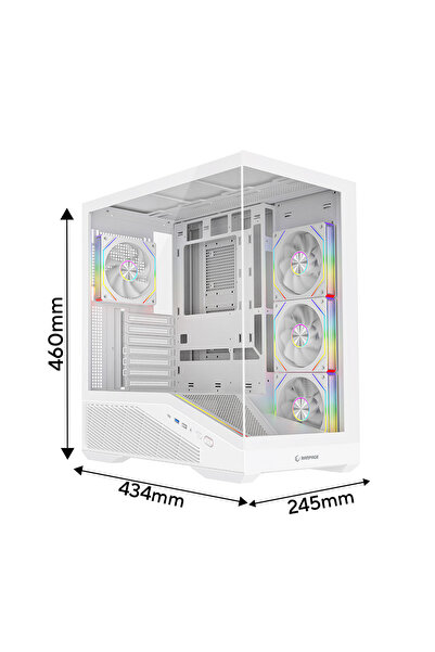 Rampage REAPER 750W 80 Plus Bronze Beyaz 4*12cm ARGB Fan ATX Gaming Oyuncu Ka...