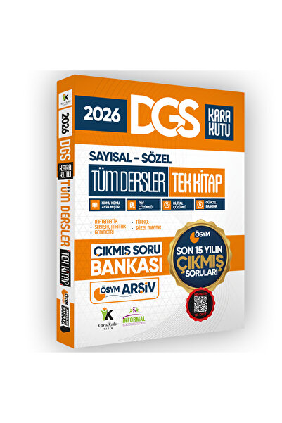 Karakutu Yayınları 2026 FULL DGS Tüm Dersler Tek Kitap ÖSYM Çıkmış Soru Banka...