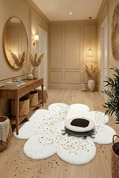 ALgorand Home Papatya Model Yumuşak Peluş Dekoratif Salon Oturma Odası Halısı