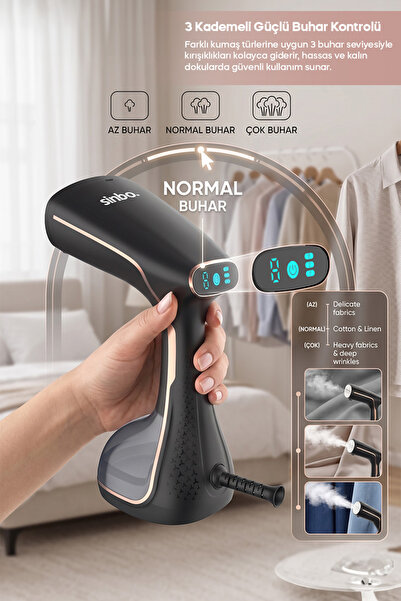 Sinbo SSI-6632 Dikey Buharlı Kırışıklık Giderici - 1640W - Rose
