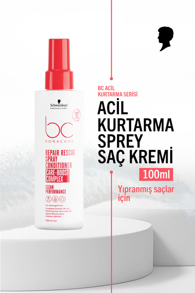 Bonacure BC Clean Yıpranmış İşlem Görmüş Saçlara Acil Kurtarma Onarıcı Sprey ...