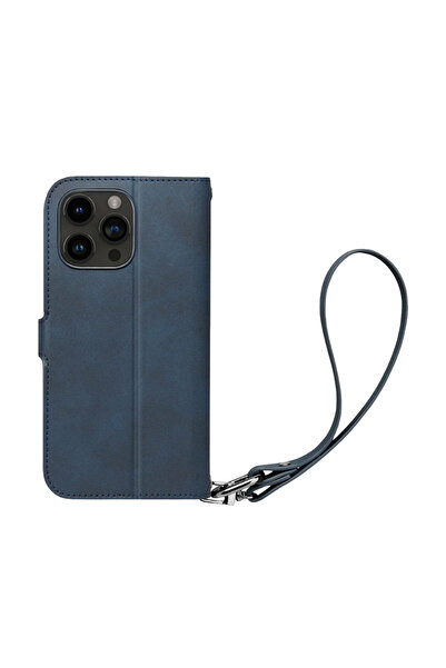 Spigen iPhone 15 Pro Kılıf Wallet S Pro Kartlıklı Kılıf Navy - ACS06741