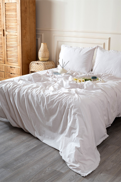 Koza Home Set cuvertură de pilota Boho Sade Natural Cream 100% bumbac Single ...