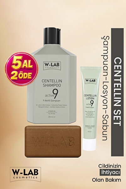 W-Lab Cosmetics Centellin Set Şampuan - Losyon - Sabun / Egzama, Pullanma, Se...