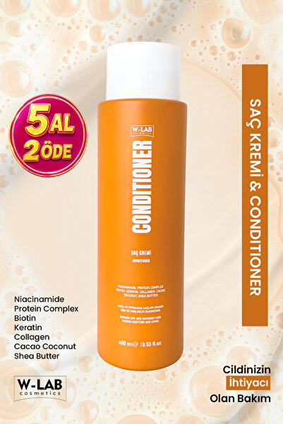 W-Lab Cosmetics Yumuşatıcı Nemlendirici Ve Besleyici Saç Kremi 400 Ml