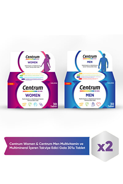 Centrum Women Multivitamin 30'lu Tablet + Men Multivitamin 30'lu Tablet