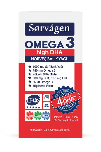Sorvagen Omega 3 High Dha Fish Oil 50 Softgels