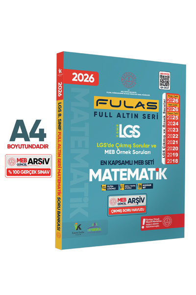 Karakutu Yayınları 2026 8.Sınıf Full LGS Altın Seri (FULAS) MATEMATİK MEB Çık...