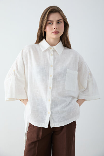 Trendyol Kollektion Weißes Oversize-Hemd TWOSS26GO00215