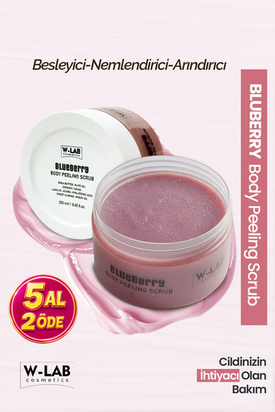 W-Lab Cosmetics Blueberry Body Peeling Scrub 250 Ml Besleyici Nemlendirici Ar...