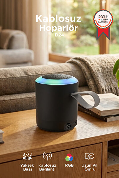 Torima Bluetooth Hoparlör SD USB Destekli Taşınabilir Speaker D24 Siyah