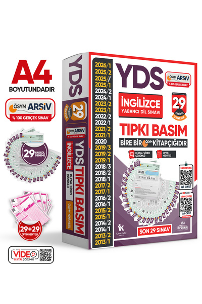 2026 YDS İngilizce ÖSYM Tıpkı Basım Çıkmış Soru Deneme Paketi 29lu Dijital Çözümlü Fasikül SETİ